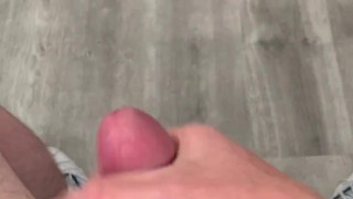 Hung chav lad shoots fat load from 8.5” cock