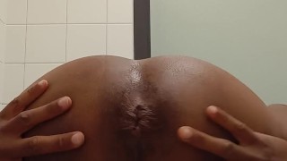 Ass check in public bathroom