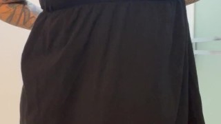 BBW stepmom MILF sundress strip and 420 smoke