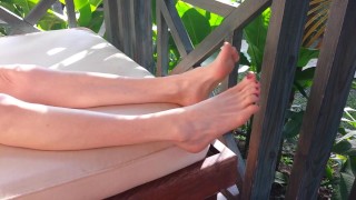 My foots with colored nails