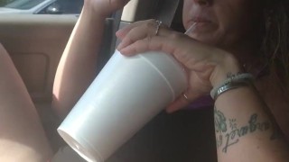 Caught filming white girl teasing while driving in public