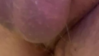 Chastity Sissy Faggot shoving cock in her boy-pussy