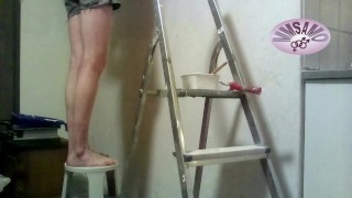 recorded webcam session with wall painting ends in a horny moaning cumshot 1 of 3
