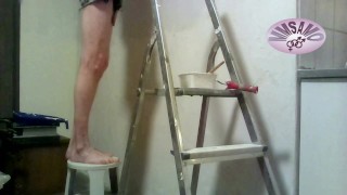 recorded webcam session with wall painting ends in a horny moaning cumshot 1 of 3