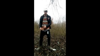 Young arab with big thick dick - jerk off and cum public