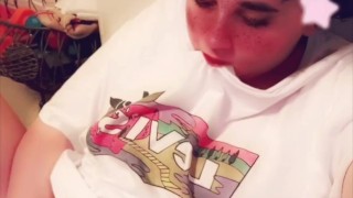 Alternative Egirl plays with her fat tight pussy