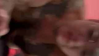 Sloppy ball sucking blowjob tattood pawg