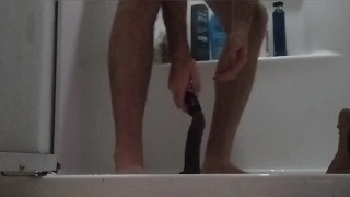 Gay otter riding and filling up his fuck-hole with a dildo.