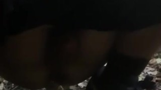 alone in the woods pissing and palying with toys