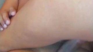 Milf in jean shorts cums twice