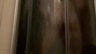Tired twink decided to relieve tension with a handjob in the shower