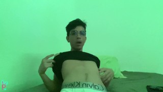 BADLY BEHAVED YOUNG VENEZUELAN JERKS HIS HUGE COCK