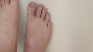 Feet soaked with piss