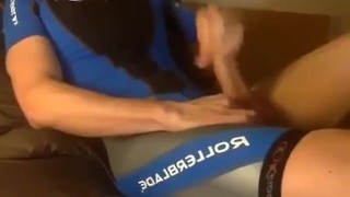 Hot Asian Jerking Off in a Full Cycling Gear
