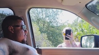 I got caught by cute girl while I was jerking off in my truck in public at the park