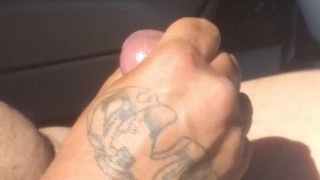 On spring break I catch my friend masturbating and flashing his cock In public and my pussy gets wet