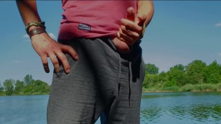 Fast risky beach masturbation