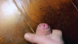 A quick dump of cum on dining table