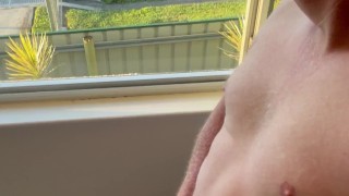 Public Walking in hotel window