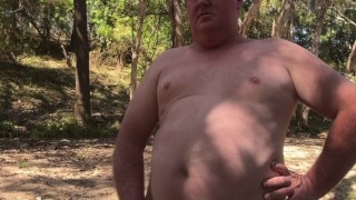Naked wanking in the creek