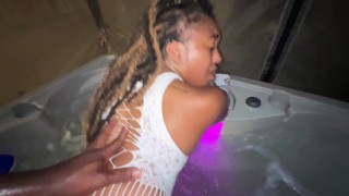 Anal in the hot tub with Fijii Pornbox fucking Jamaica bbc str8rich