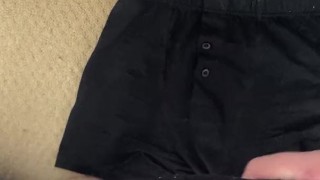 Guy Jerks Off On Straight Bros Boxers
