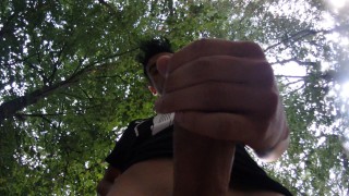 Outdoor cumshot on your face POV (cum on camera lens)