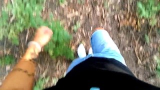 White socks POV outdoor walking, worshiping and making them dirty