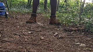 Buck showing off on the trail