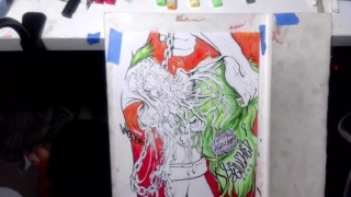 The Joker Teaching the Ropes to His Protege ? Drawing Timelapse