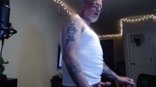 Chubby Daddy Rubbing Off Small Cock