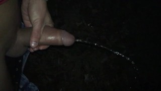 Twink outdoor piss with erection