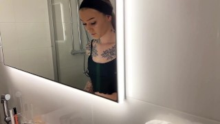 Petite GF gets ready for her man before he arrives at home