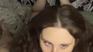 BBW sucking out daddy’s thick hot CUMLOAD from the tip