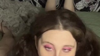 BBW sucking out daddy’s thick hot CUMLOAD from the tip