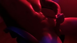 A guy masturbates his hard dick on you baby