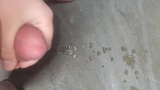 Cumshot in laundry room