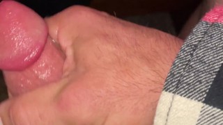 Big hands finish a 7in cock - intense orgasm