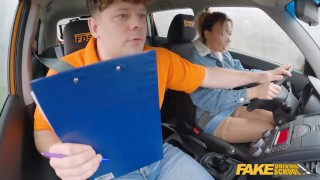 Fake Driving School Big tits Ukrainian blonde worst driver ever but this cheating wife is great fuck