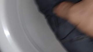 Cleaning the bathroom....