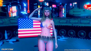 4th of July Celebration (Giantess Boobs and Guns)
