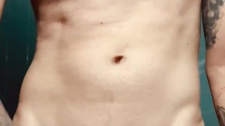 Tattooed solo masturbate