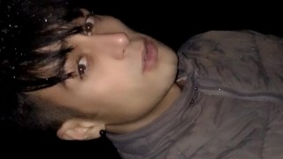 Mountain uncut cock pissing in the snow