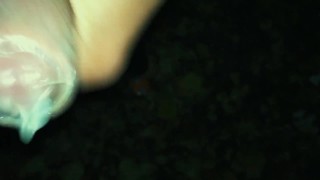 Sweaty cock in condom - squelchy sound