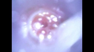 View inside cock while jerking and cumshot ( camera inside dick )