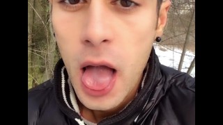 Cum play on tongue and swallowing load from cruiser