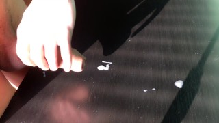 Own cum licking of the table - Teen fat cock cumshot