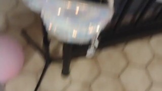 I let pervert masturbate to me while I let him see up my skirt and pop balloons with my cigarettes