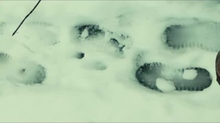 Public cumshot to the snow