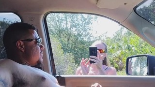 Caught masturbating in public and girl watches and films and it makes her pussy wet